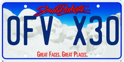SD license plate 0FVX30