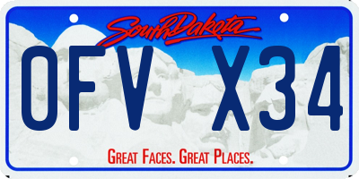 SD license plate 0FVX34
