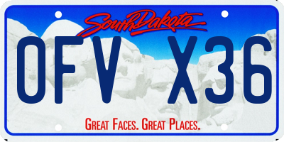 SD license plate 0FVX36