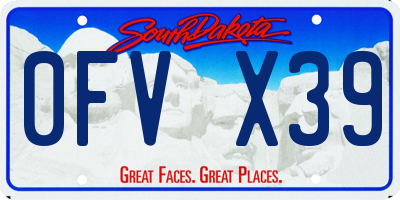 SD license plate 0FVX39