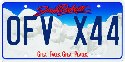 SD license plate 0FVX44