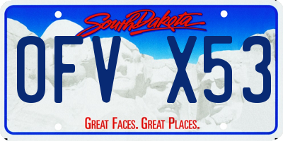 SD license plate 0FVX53