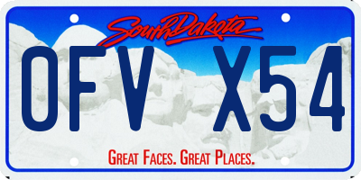 SD license plate 0FVX54
