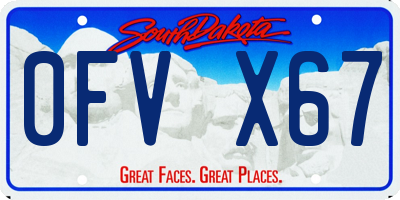 SD license plate 0FVX67