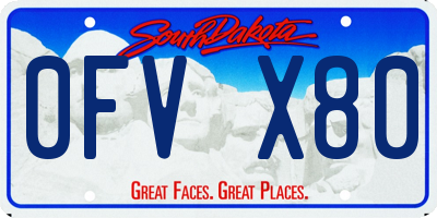 SD license plate 0FVX80
