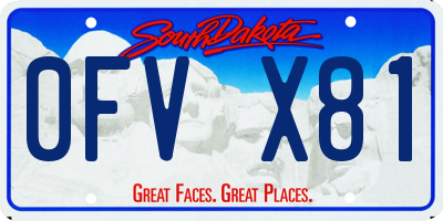 SD license plate 0FVX81
