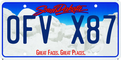 SD license plate 0FVX87