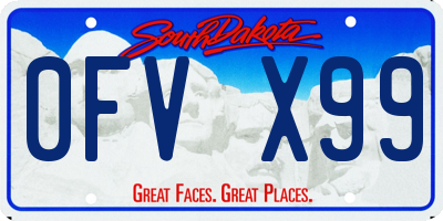 SD license plate 0FVX99