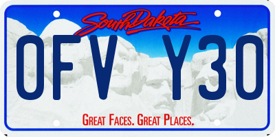 SD license plate 0FVY30