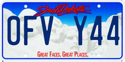 SD license plate 0FVY44