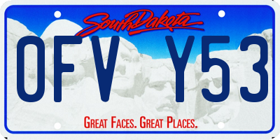 SD license plate 0FVY53