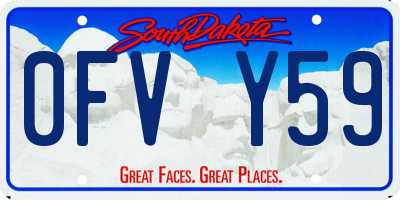 SD license plate 0FVY59