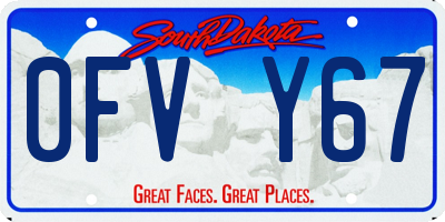 SD license plate 0FVY67