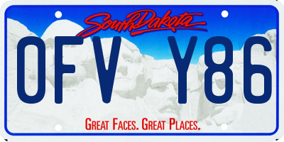 SD license plate 0FVY86