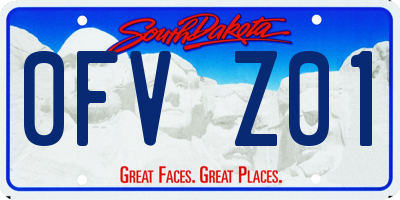 SD license plate 0FVZ01