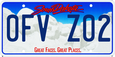 SD license plate 0FVZ02