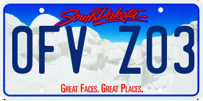 SD license plate 0FVZ03
