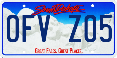SD license plate 0FVZ05