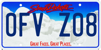 SD license plate 0FVZ08