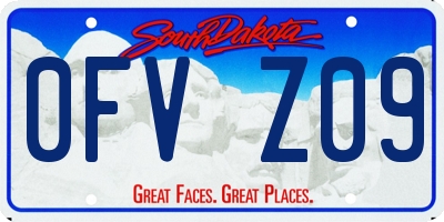 SD license plate 0FVZ09