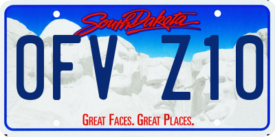 SD license plate 0FVZ10