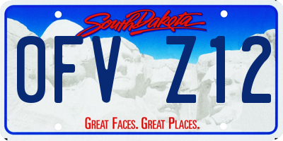 SD license plate 0FVZ12