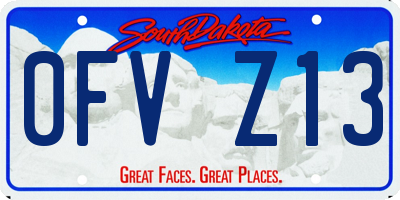SD license plate 0FVZ13