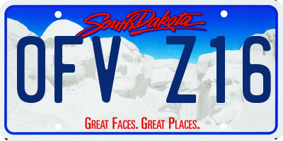 SD license plate 0FVZ16
