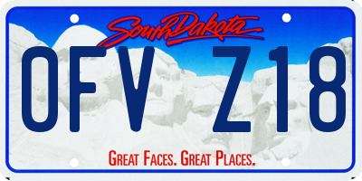 SD license plate 0FVZ18