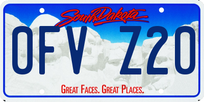 SD license plate 0FVZ20