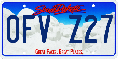 SD license plate 0FVZ27