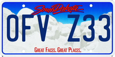 SD license plate 0FVZ33
