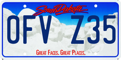 SD license plate 0FVZ35