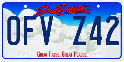 SD license plate 0FVZ42