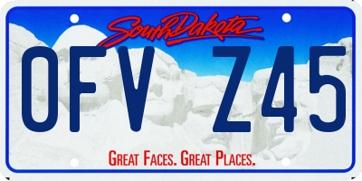 SD license plate 0FVZ45