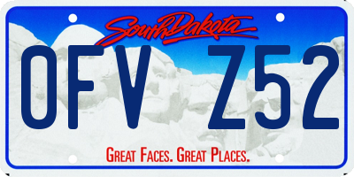 SD license plate 0FVZ52