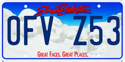 SD license plate 0FVZ53