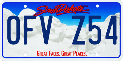 SD license plate 0FVZ54