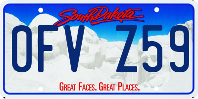 SD license plate 0FVZ59