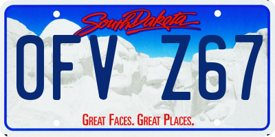 SD license plate 0FVZ67