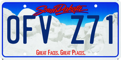 SD license plate 0FVZ71