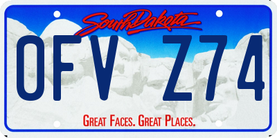 SD license plate 0FVZ74