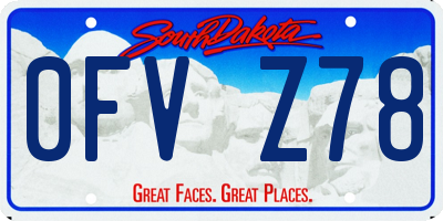 SD license plate 0FVZ78