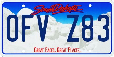 SD license plate 0FVZ83