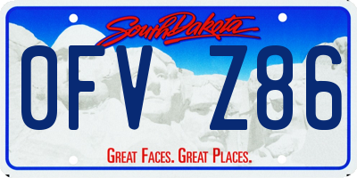 SD license plate 0FVZ86