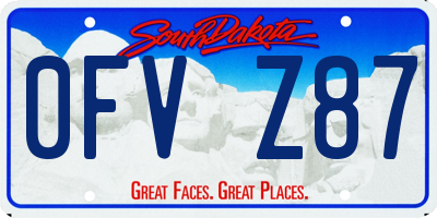 SD license plate 0FVZ87
