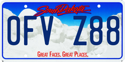 SD license plate 0FVZ88