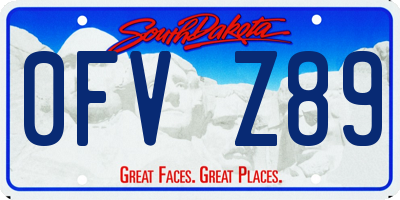 SD license plate 0FVZ89
