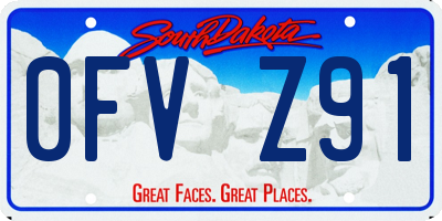 SD license plate 0FVZ91