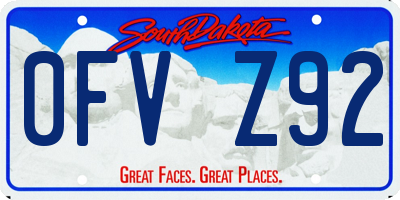 SD license plate 0FVZ92